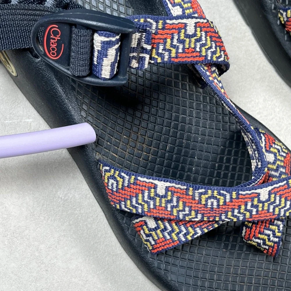Chaco‎ Z/Cloud 2 Sandals Women 7 Navy Multi Geometric Toe Loop Hiking Gorpcore